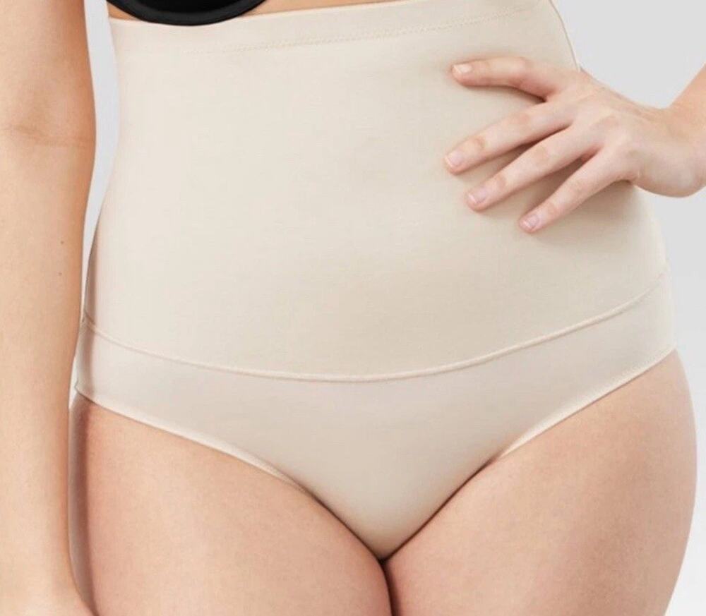 Maidenform 290 High Waist Shaping Briefs Beige S Firm Compression Slimming